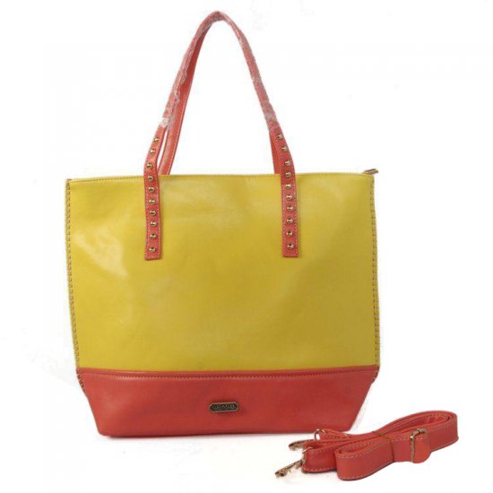 Coach Stud North South Large Yellow Totes CJH Coach Stud North South Large Yellow Totes CJH